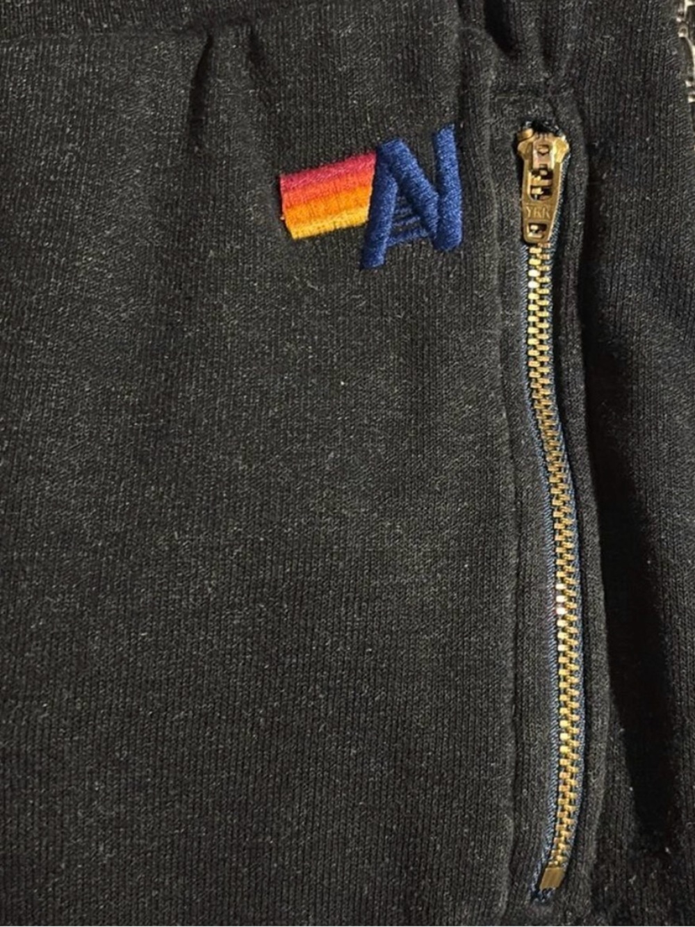 Aviator Nation Dark Grey Rainbow Prism Jogger Size S - Picture 3 of 9